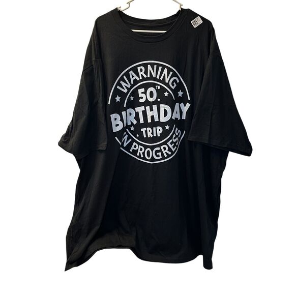 Funny 50th Birthday Trip Tee Men's Size 5XLT Black Humorous Fifty Vacation - Picture 2 of 4